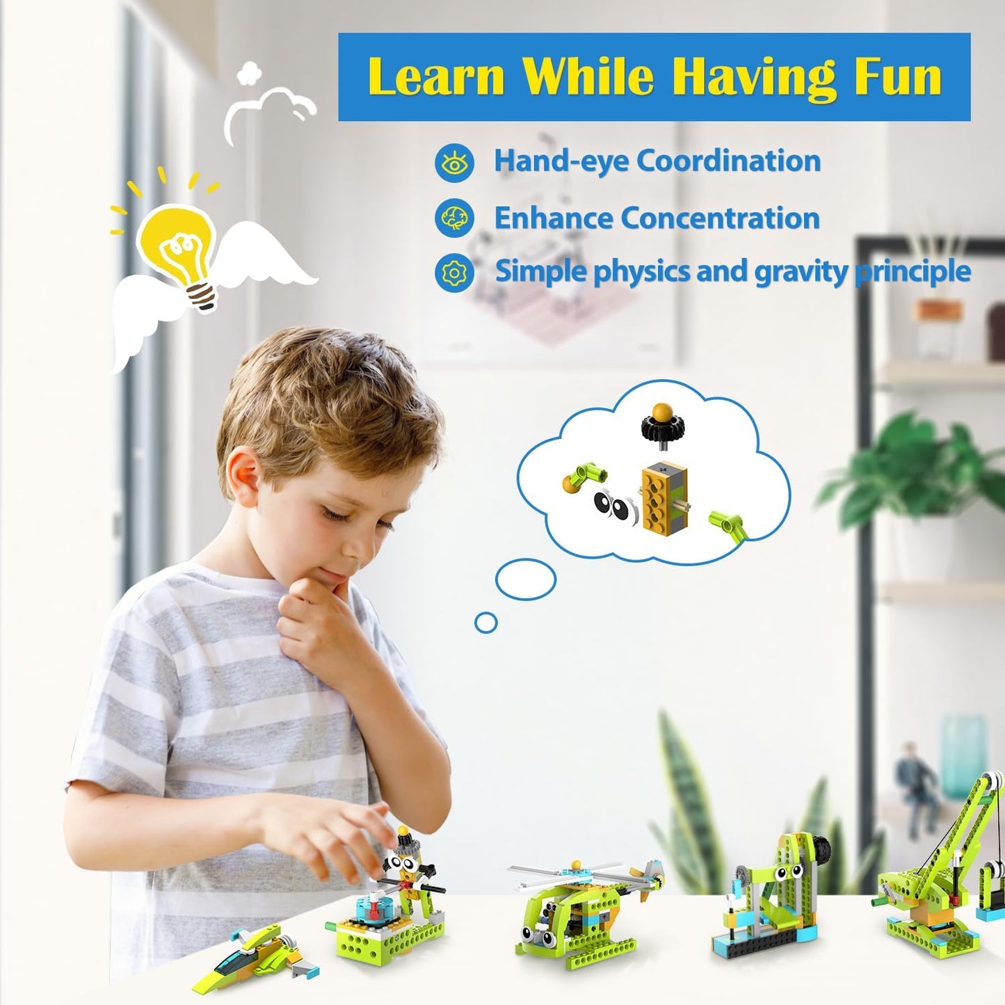 Building Robot Kit, 370+ Educational DIY Building Blocks, 100+ Models STEM Robot Toy for Kids Ages 6+, Birthday Christmas Graduation Gift for Boys Girls