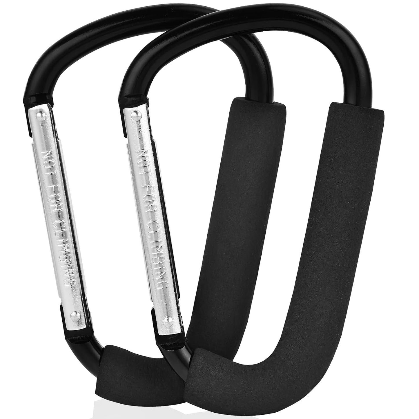 2 Pack Stroller Hooks,6.3" Large Stroller Clips,Stroller Hook for Hanging Diaper Bags and Shopping,Universal Stroller Accessories for Mommy,Large Carabiner Clip Heavy Duty