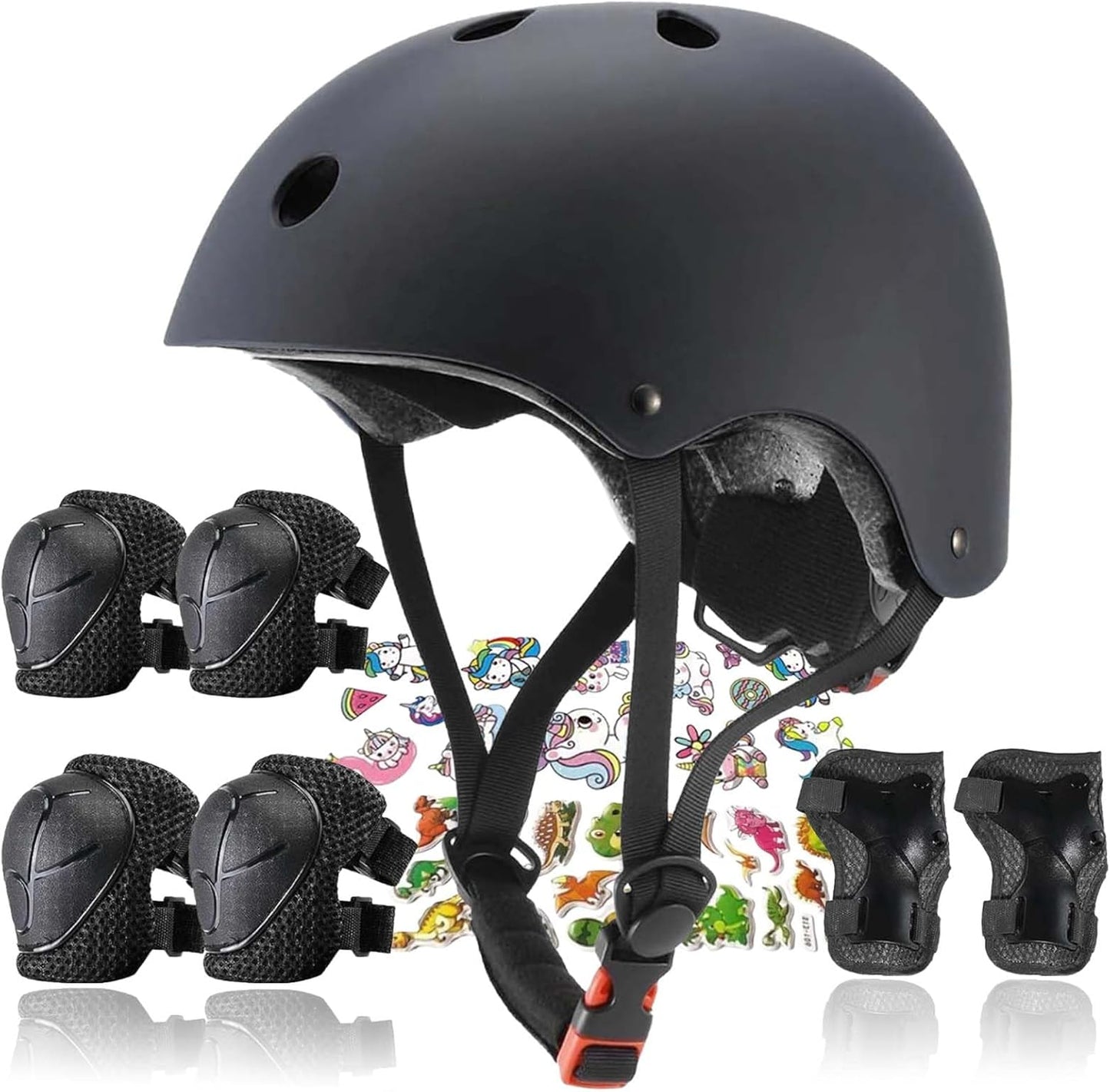 Kids Helmet,Toddler Skateboard Helmets for Ages 2-3-5-8-14 Years Boys Girls with Knee and Elbow Pads Wrist Guards fit Roller Skates,Skateboarding,Skating Scooter Adjustable Kids Helmet