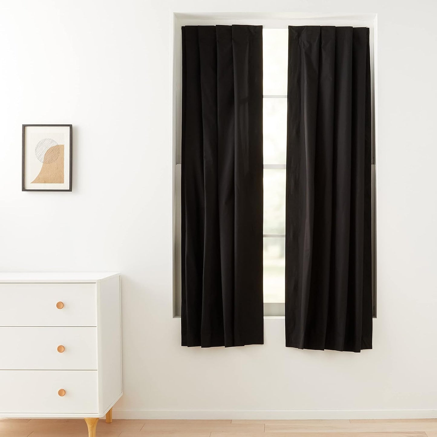 Amazon Basics Portable Blackout Curtain Shade with Suction Cups, 50"W x 78"L, 2-Pack, Black