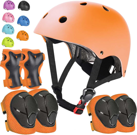 Kids Bike Helmet Set Adjustable Helmet for Ages 3-15 Kids Toddler Boys Girls Youth, Multi-Sport Bicycle Skateboarding Football Rollerskating Scooter Rollerblade Balance Bike Helmets