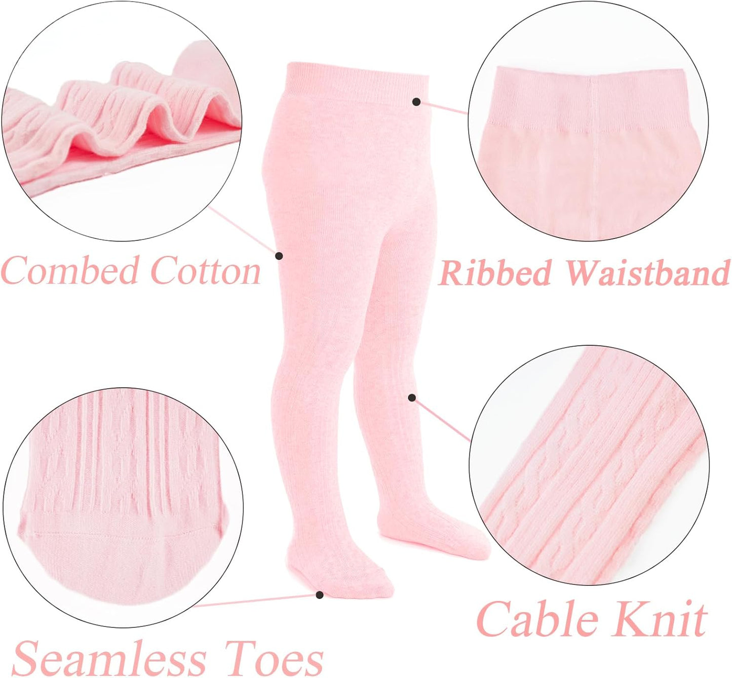 Mini angel Baby Tights Toddler Girl Tights Seamless Cable Knit Leggings Soft Cotton Stockings Pantyhose 3/4/5 Pack