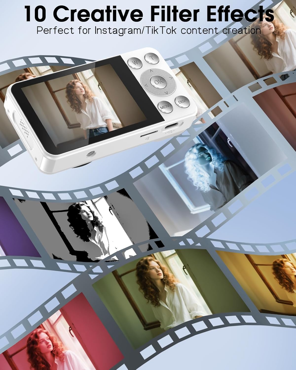 Digital Camera, Autofocus 48MP 4K Camera for Photography with 32GB Card, Portable Compact Point and Shoot Digital Camera for Teens Adult Beginner Kids with Metal Shell, 2000 mAh Battery