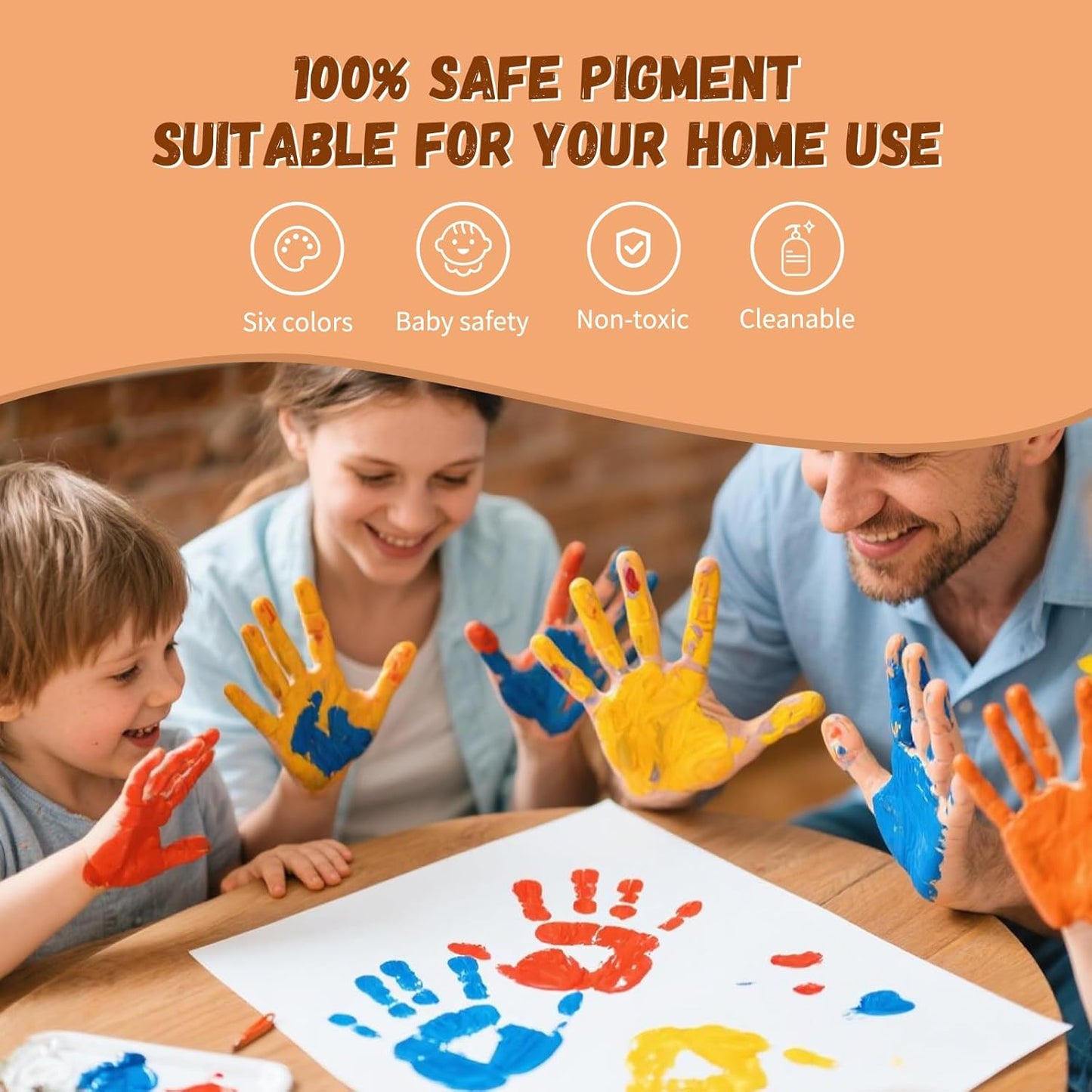 VidwanHome White Family Handprint Kit - DIY Craft Keepsake Frame, Baby Hand Print Kits, Family Gifts for New Mom, New Parents, Grandparents, Father's Day, Mother's Day, Anniversary (White)