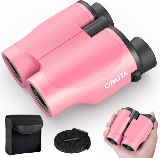 Compact Binoculars for Adults High Powered - OPAITA 20x32 Small Binoculars for Adults Kids with Low Light Vision for Hunting Cruise Ship Travel Concert Hiking Pink