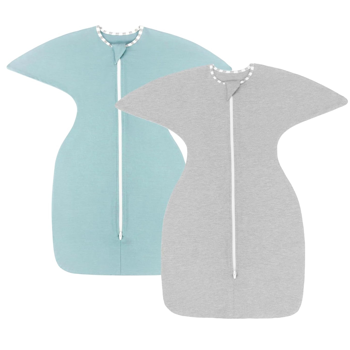 PuppyPaws Baby Sleep Sack 2-Pack Set, Transitional Swaddle, Sleep Sack 9-15 Months, Wearable Blanket Baby with 2-Way Zipper Summer, 95% Rayon derived from Bamboo, 5% Spandex