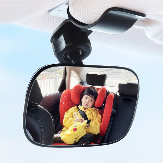 Mini Baby Mirror for Car Seat - Small Clip-On Backseat Rear View Mirror for Forward-Facing Kids and Toddlers, Bankcard Size, Sun Visor Mounting, 360-Degree Adjustable, 2-Pack