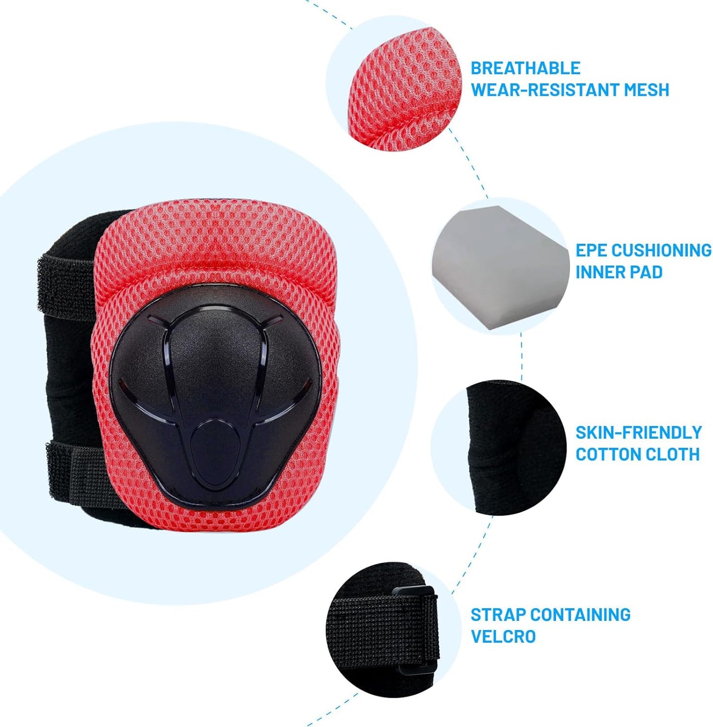 Knee Pads Elbow Pads Wrist Guards Set for Kids,Upgraded Protective Gear for Toddle 4-12 Boys or Girls Children Roller Skating Scooter Skateboarding Bike Roller Blade