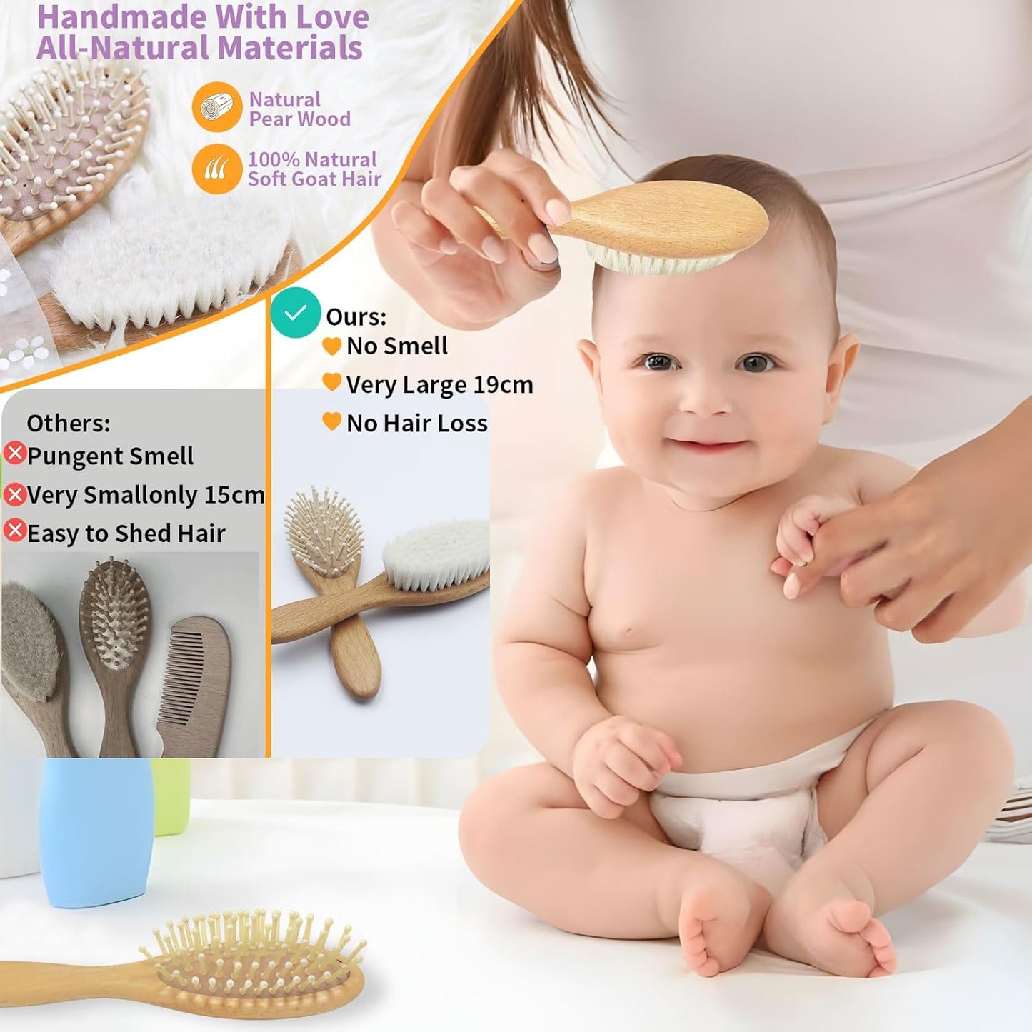 Baby Gifts Gender Neutral 10 Packs Baby Essentials Baby Shower Gifts Newborn Essentials Must Haves - Baby Brush and Comb Set Soft Security Blanket Baby Nail Clippers Greeting Cards Practical and Cute