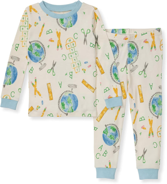 Burt's Bees Baby Boys' 2-Piece Long Sleeve Tee and Pants Organic Cotton Pajama Set