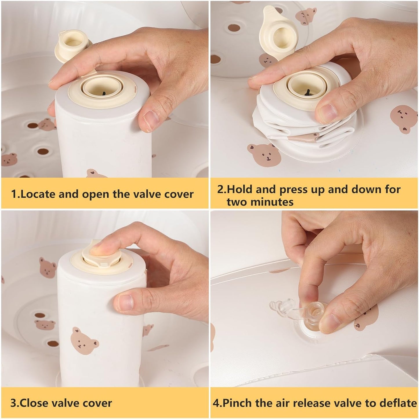 Inflatable Seat for Toddlers 3-36 Months, Built-in Air Pump, Summer Support Seat for Sitting Up, Shower Floor Seater