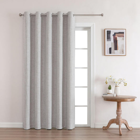 Joydeco Total Blackout Curtains Customize for Living Room Bedroom, Greyish White Grommet Privacy Thermal Insulated Room Darkening Curtain 1 Panel (Custom Size, Color)