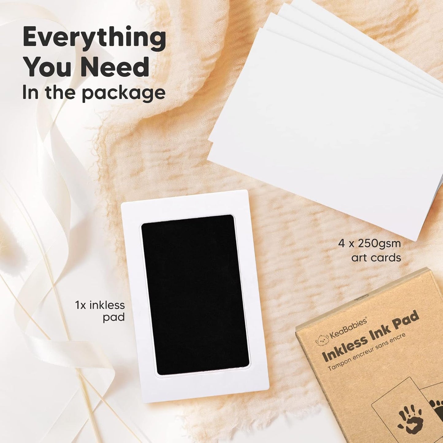 1-Pack Inkless Baby Hand and Footprint Kit - Mess Free Ink Pad for Newborn Keepsake, Dog Nose & Paw Print Kit, Clean Touch Ink Pad for Baby Hand & Footprints, Ideal New Mom Gifts (Jet Black)