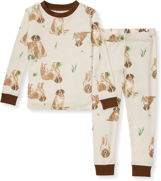 Burt's Bees Baby Boys' 2-Piece Long Sleeve Tee and Pants Organic Cotton Pajama Set