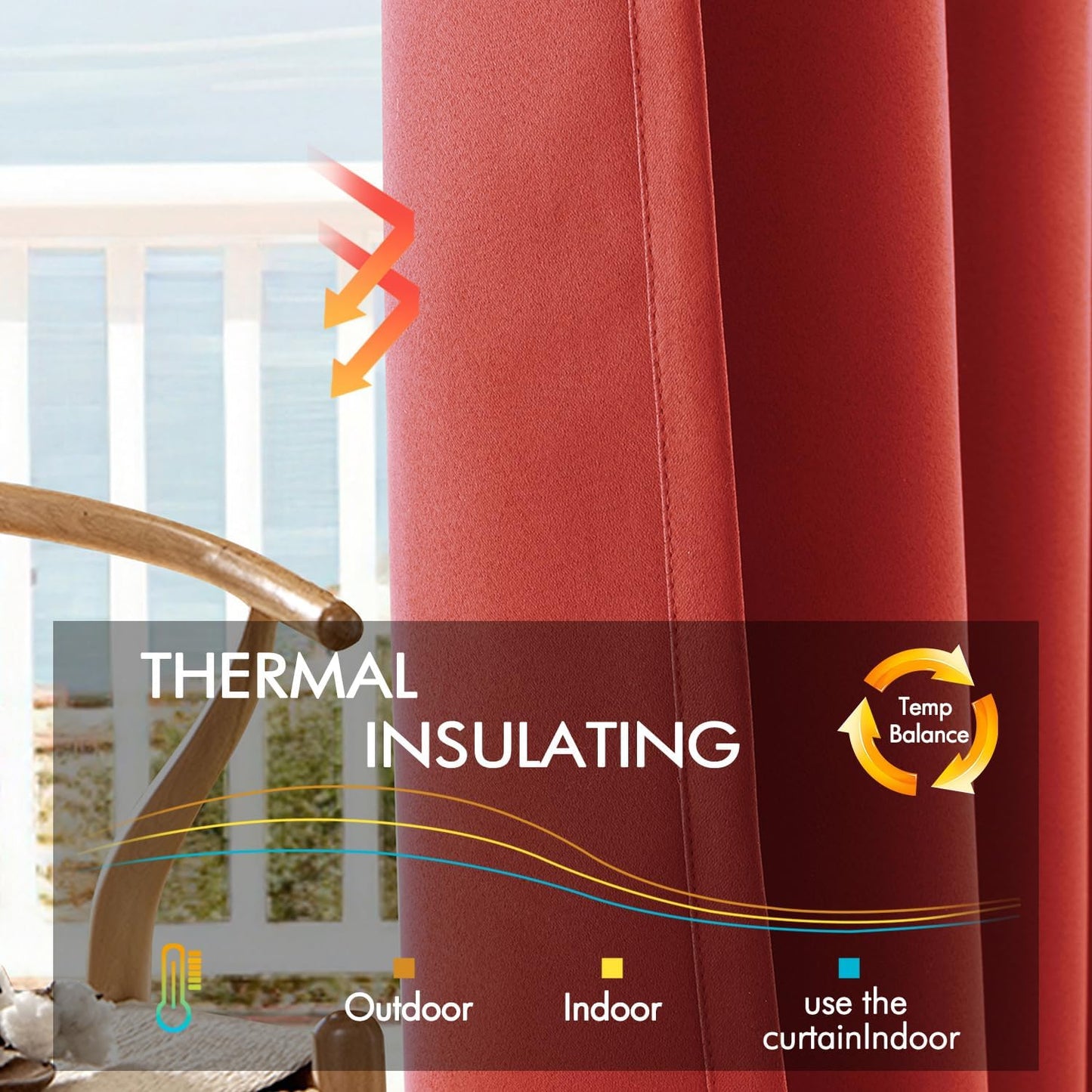 ANRODUO Back Tab Blackout Curtains for Bedroom Living Room, Rod Pocket Pinch Pleated Thermal Insulated Room Darkening Curtains 72 Inches Long 2 Panels, Burnt Orange, 42 x 72 Inch