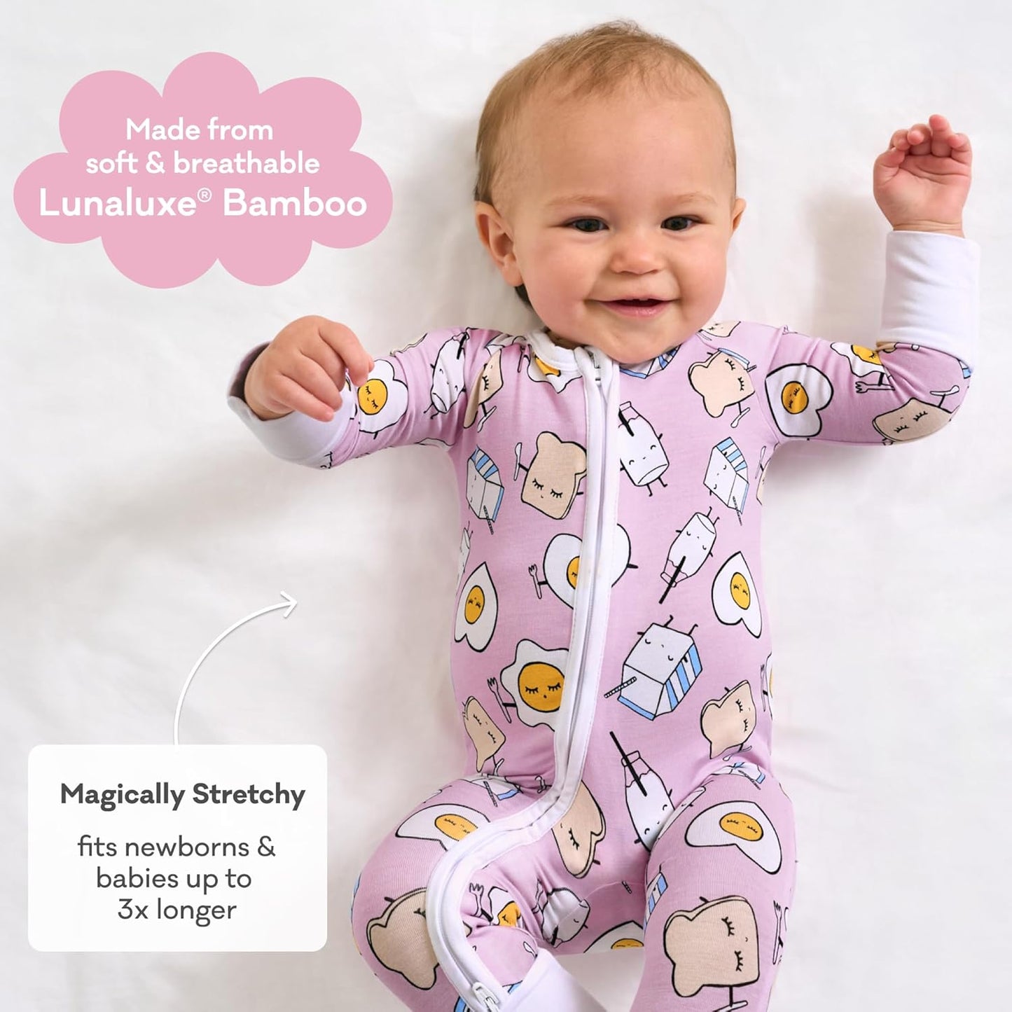 Little Sleepies Pajamas for Baby Boys & Girls, Viscose from Bamboo Baby Pajamas, Preemie & Newborn Sleepers, 2-Way Zipper PJs