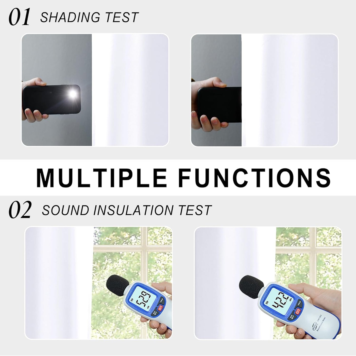 XWZO White 100% Blackout Curtains - Heat and Full Light Blocking Drapes with Black Liner for Bedroom/Laundry Room, Rod Pocket Window Panels with Tiebacks, White, W38 x L72, Set of 2