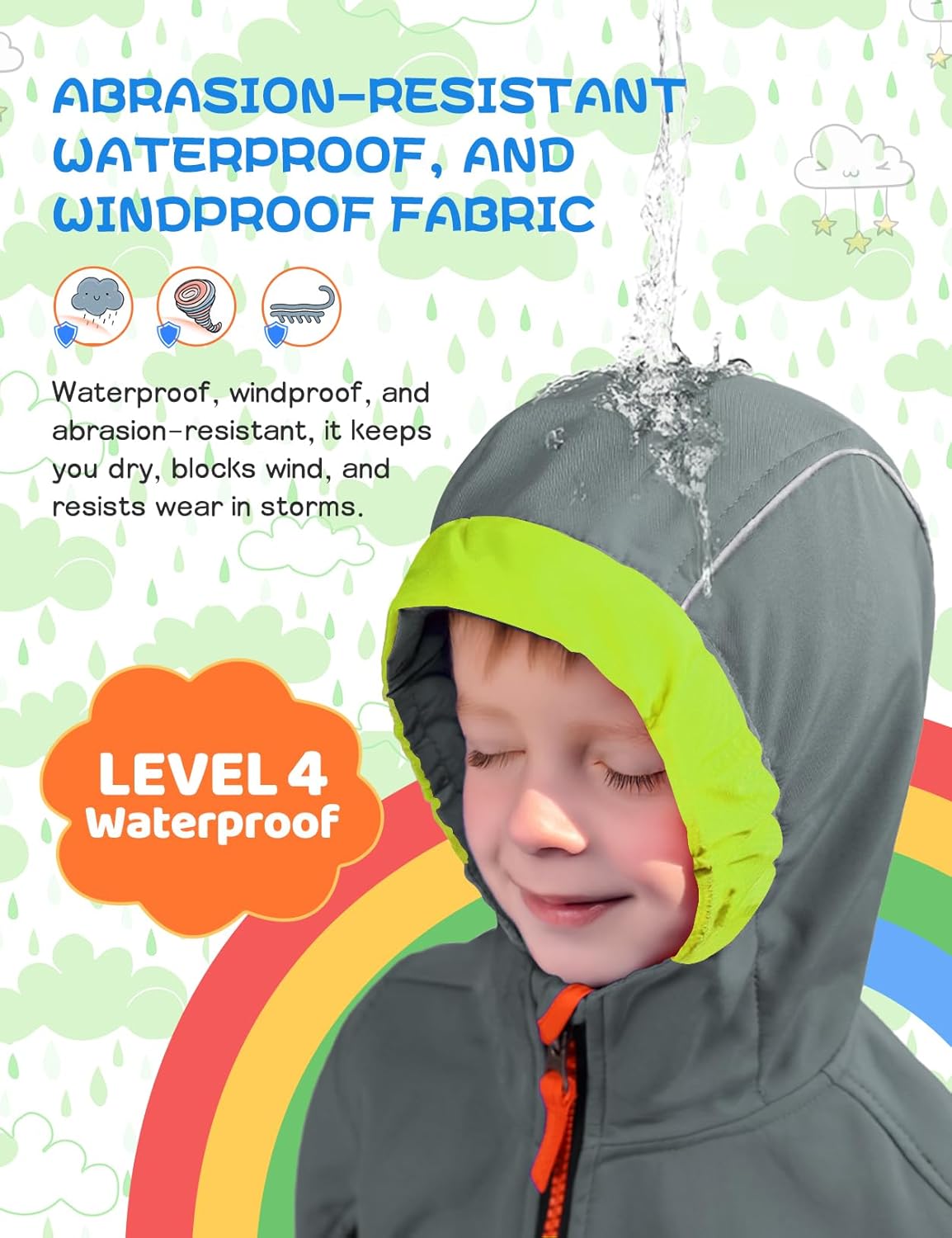 GEMYSE Toddler Jacket Fleece Lined Baby Boys Windbreaker Water Resistant Kids Hooded Coat Warm Spring Fall Outerwear