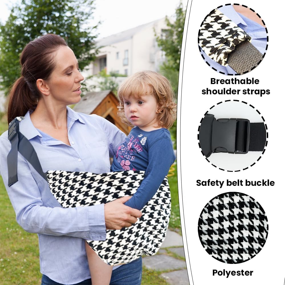 Baby Sling Carrier Adjustable Baby Sling 2025 Upgraded Toddler Sling Comfortable Baby Wrap Carriers Ergonomic-Designed, Travel Friendly Carrying 10-45 Lbs Blackwhite