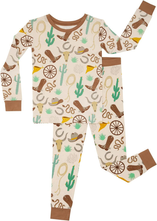 Little Sleepies Two-Piece Pajama Set for Boys & Girls, Soft Viscose from Bamboo Toddler Pajamas for Kids, Family Matching PJs
