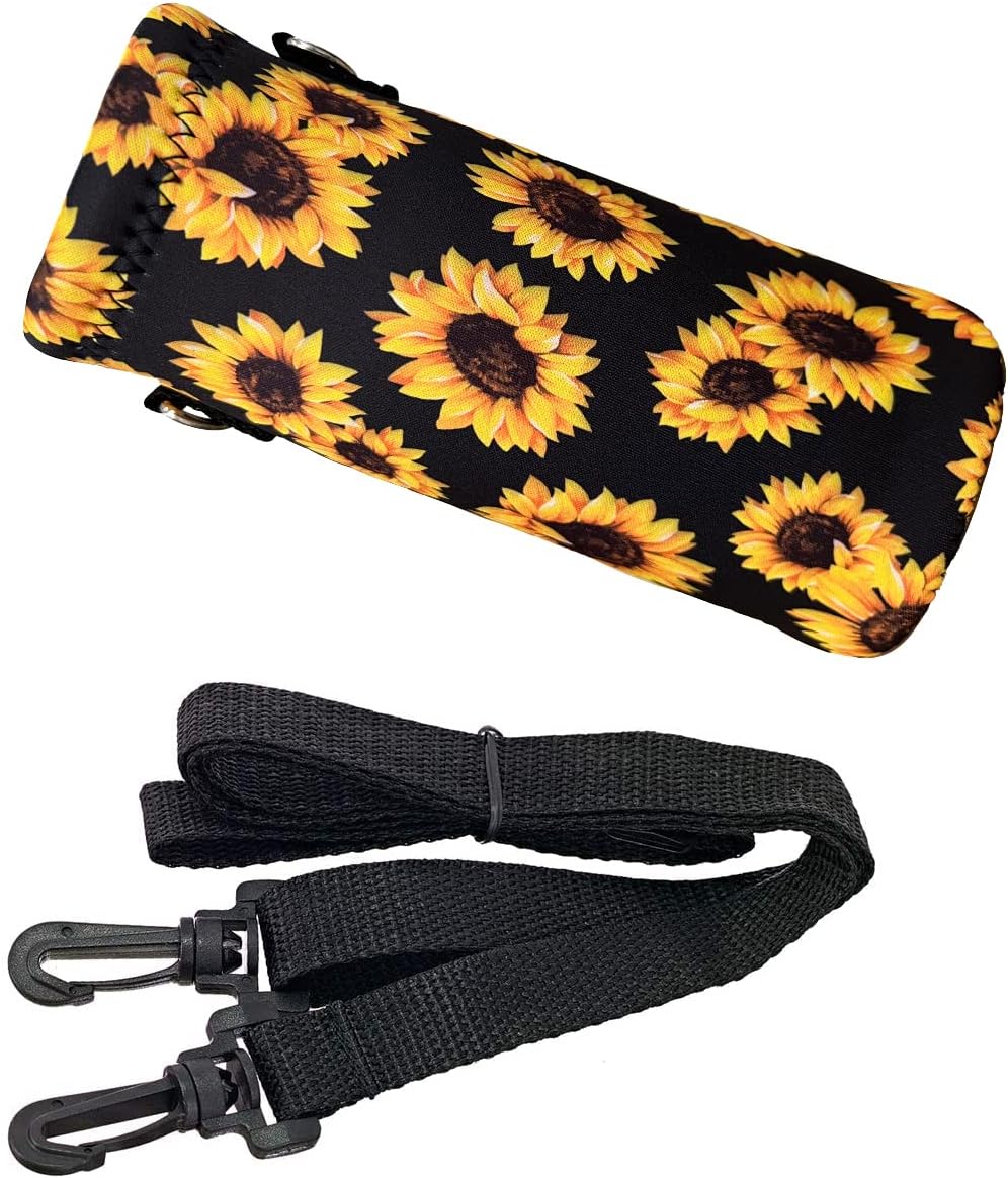 RICHEN Neoprene Water Bottle Carrier Bag with Adjustable Shoulder Strap,Insulated Water Bottle Cover for Stainless Steel/Glass/Plastic Bottles