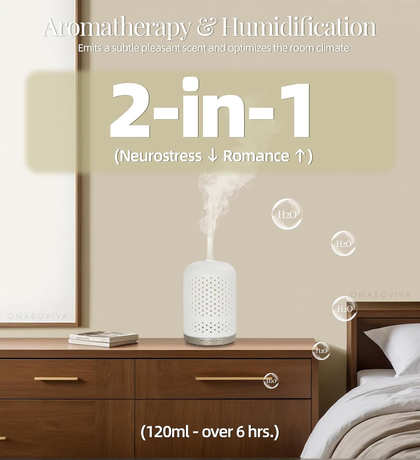 Aromatherapy Diffuser – Ultrasonic Essential Oil Diffuser, Health Night Light, Timer & Auto Shut-Off, BPA-Free, 120ml Diffusers for Home, Office, or Spa