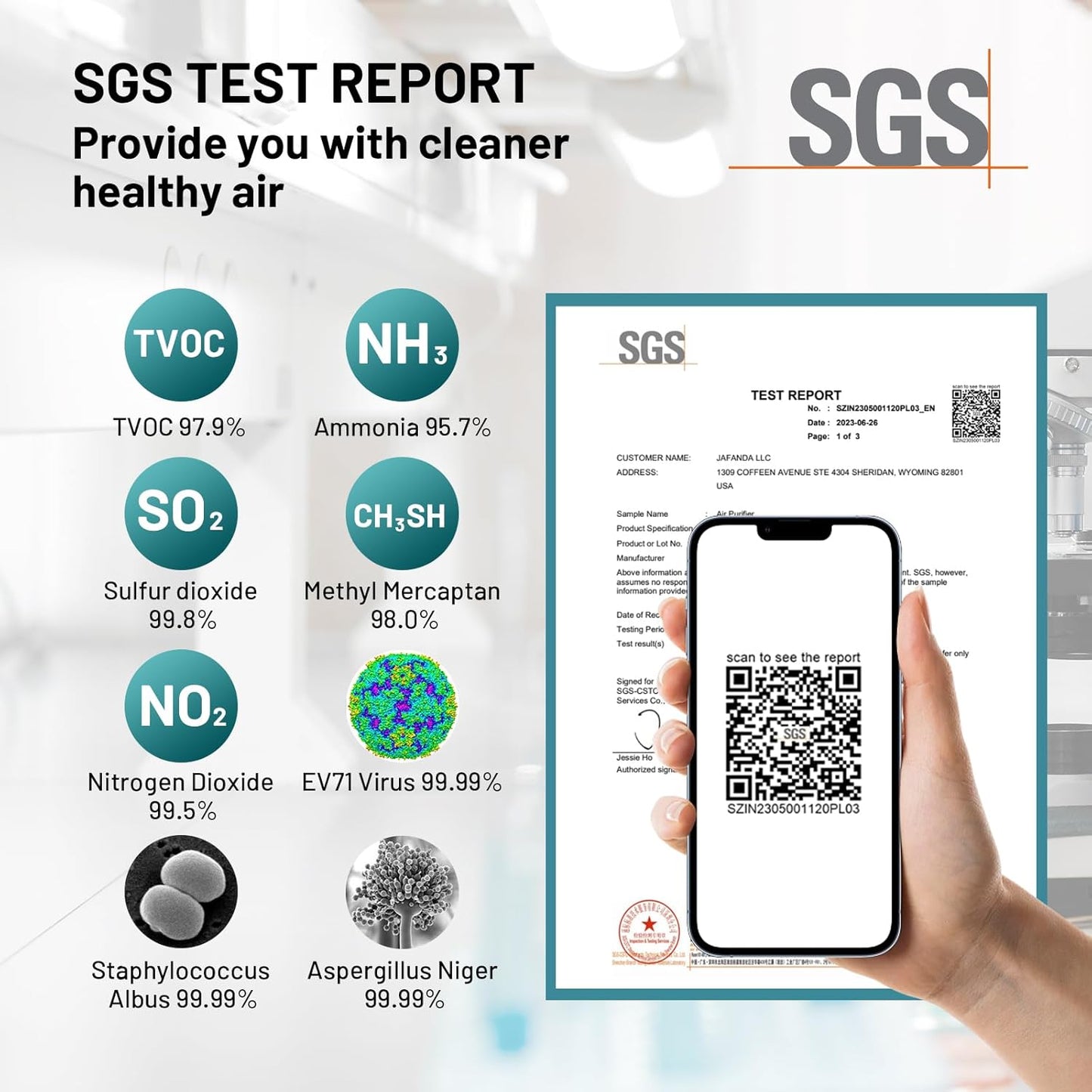 Jafända Air Purifier for Home Large Room 3800 ft², APP & Alexa, Ture HEPA Activated Carbon Air Filter, Smart HEPA Air Purifiers for Office Remove Dust Pollen Smoke Allergies Mold Odors Pet Dander VOCs