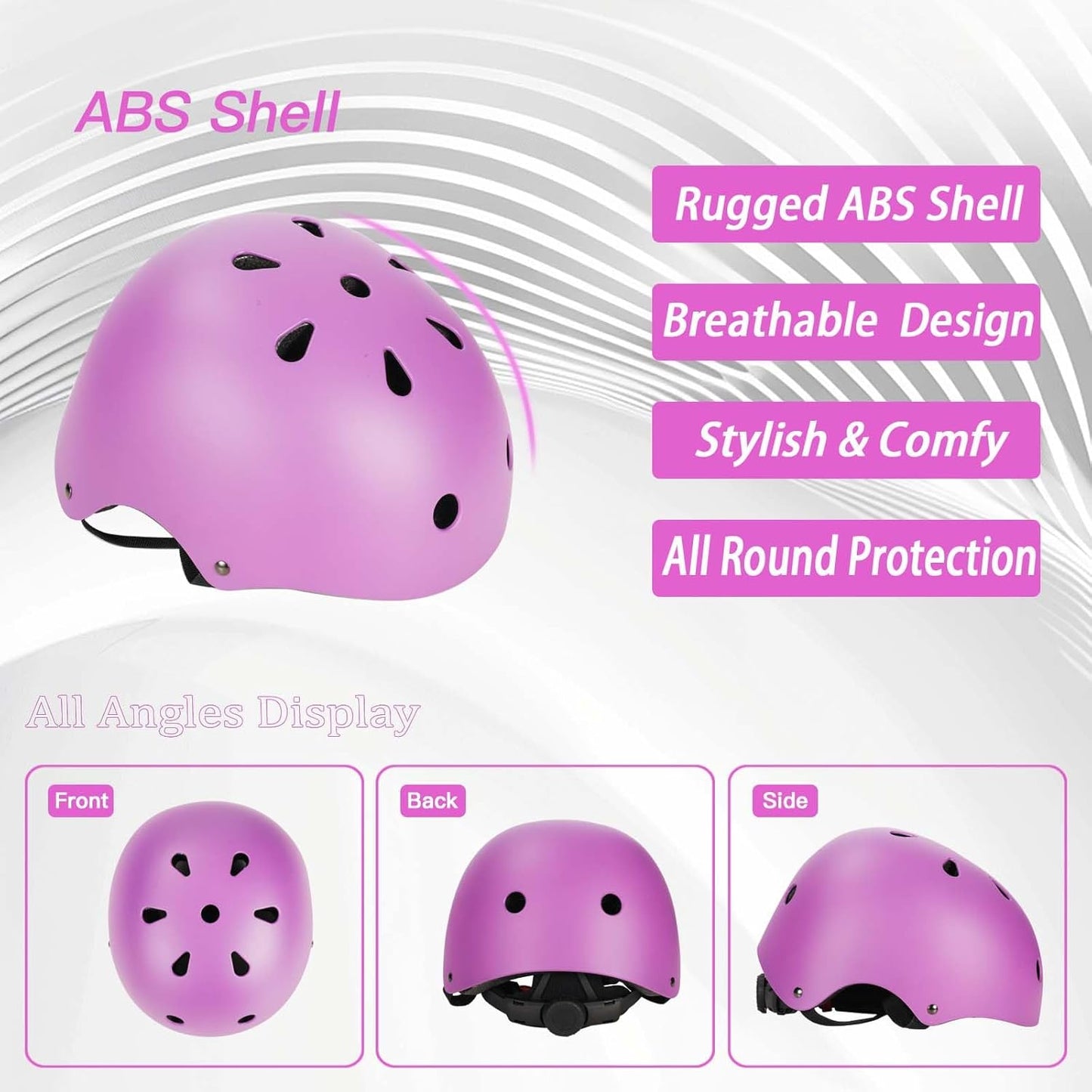 Kids Bike Helmet Set Adjustable Helmet for Ages 3-15 Kids Toddler Boys Girls Youth, Multi-Sport Bicycle Skateboarding Football Rollerskating Scooter Rollerblade Balance Bike Helmets