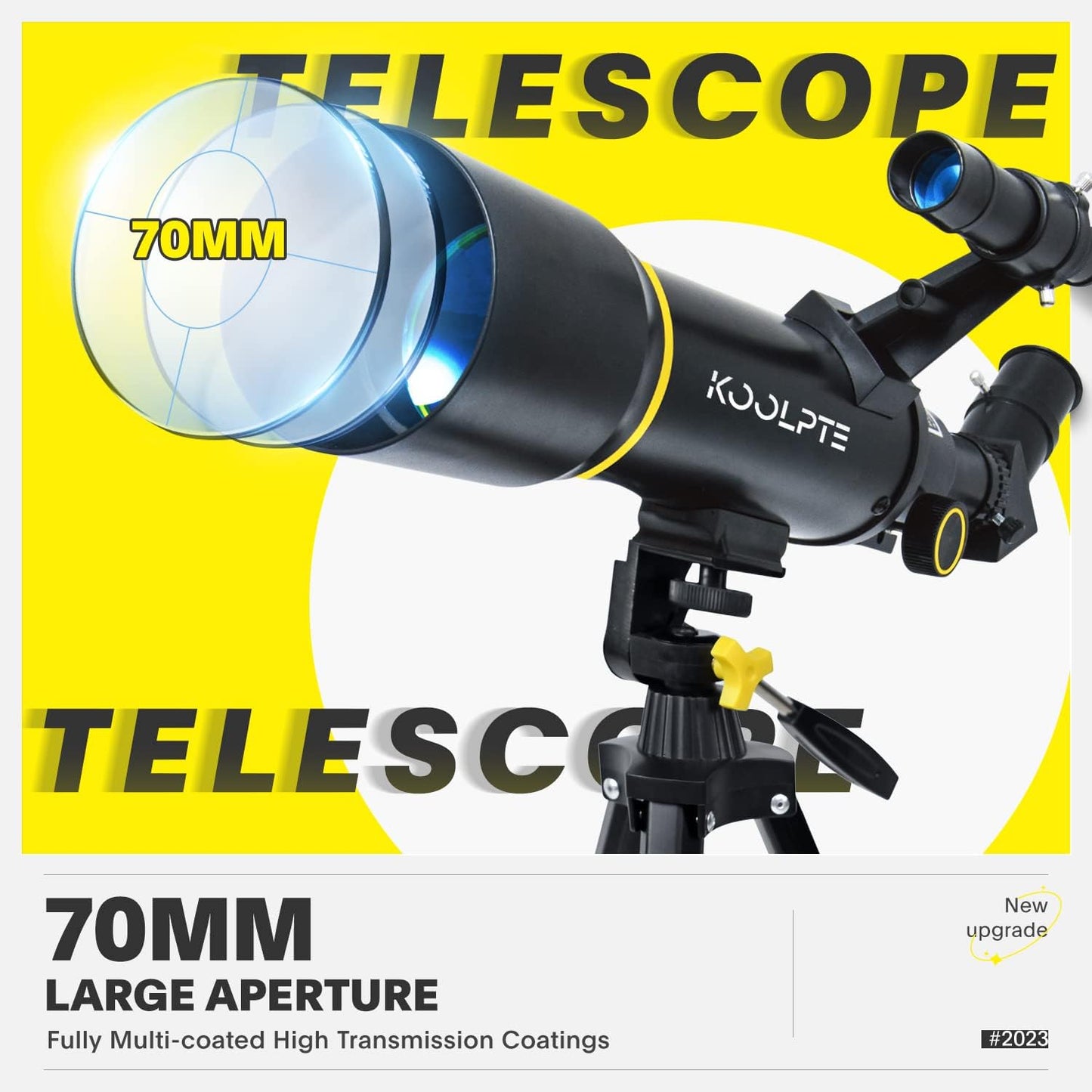 Telescope, 70mm Aperture 400mm AZ Mount Astronomical Refracting Telescopes (20x-200x) for Kids & Adults, Portable Travel with Tripod Phone Adapter, Remote Control, Easy to Use, Black