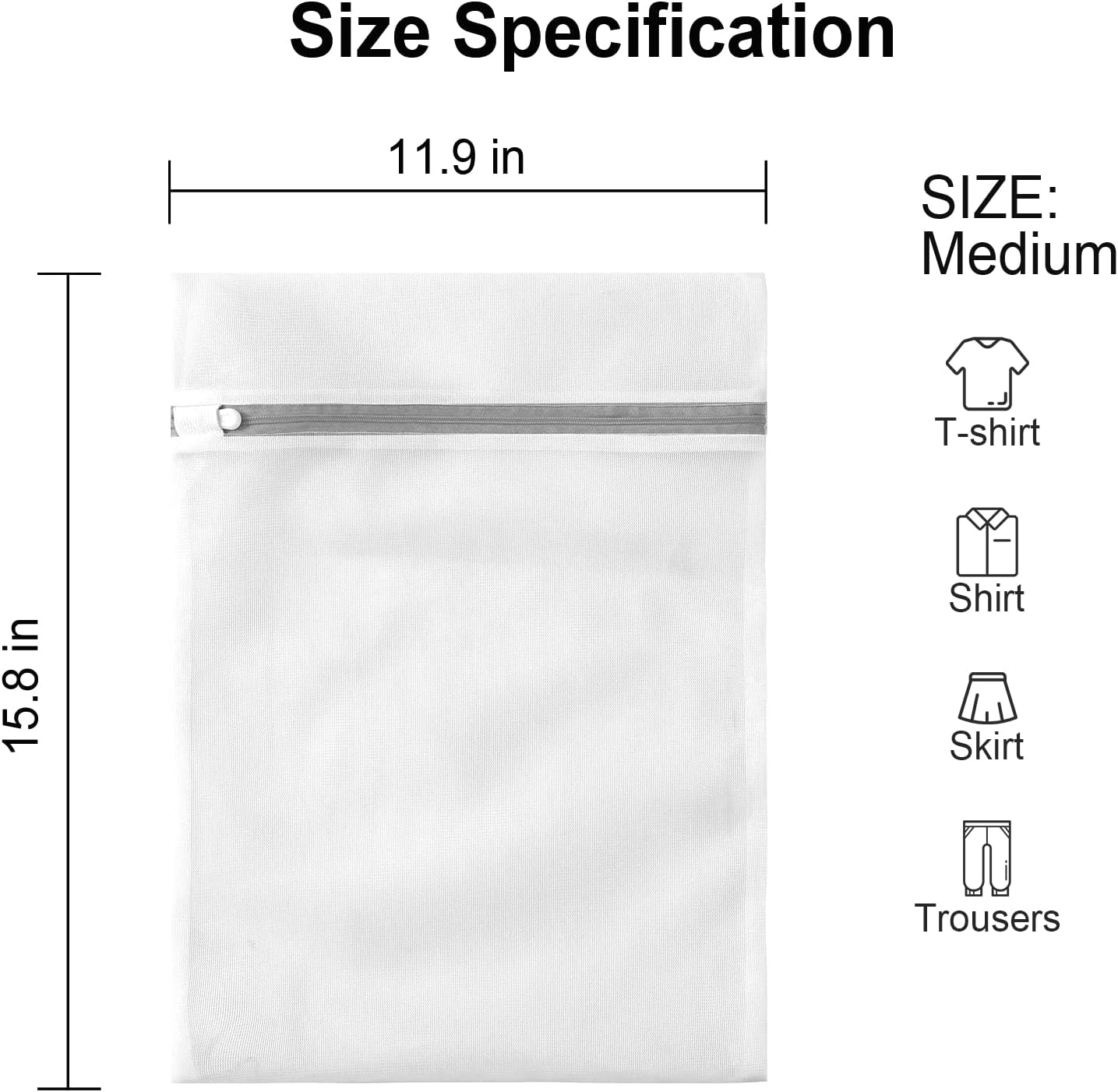 3 Pack Mesh Laundry Bags Medium by MDSXO- Fine Durable Lingerie Delicates Bag for Washing Machine for Socks, Bra, Mask,Underwear 12 * 16 inch [3 Pack]