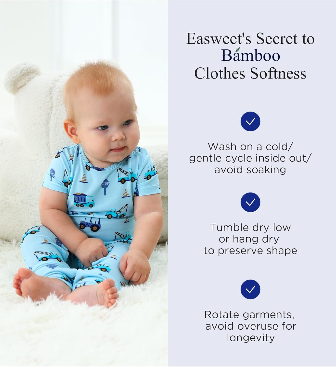 Bamboo Viscose Baby Boy Romper Short Sleeve Long Leg Jumpsuit Summer Outfit