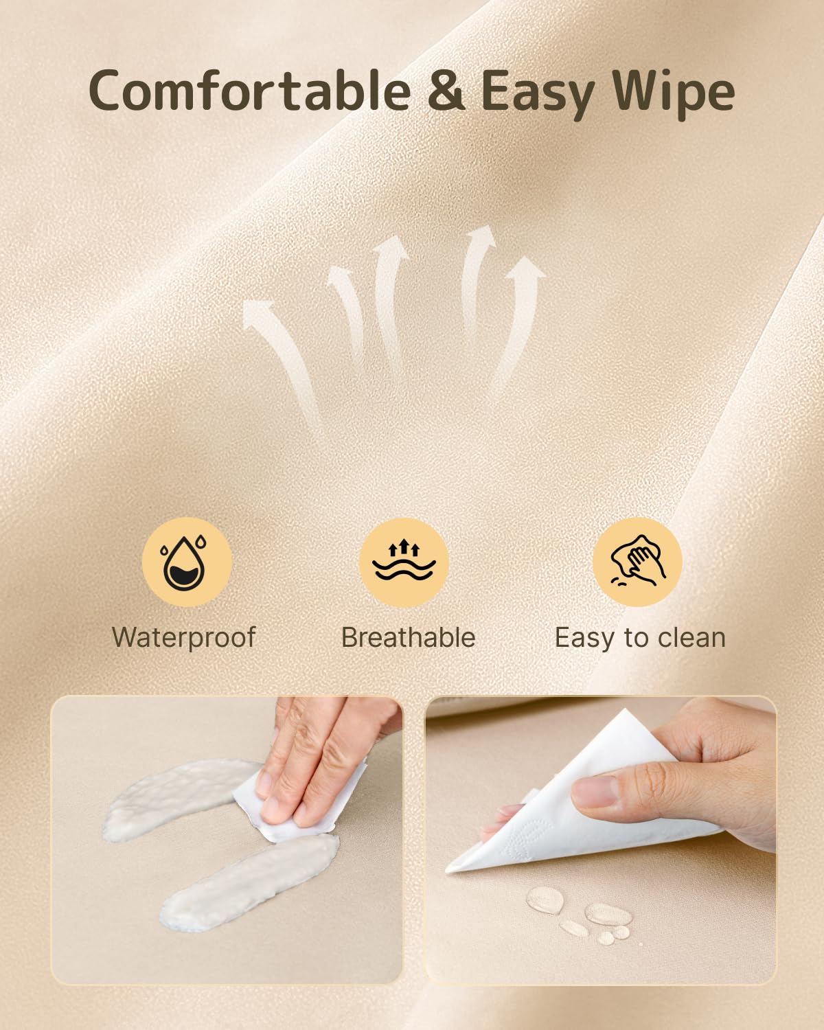 HOMEAL Toddler Booster Seat for Dining Table, Adjustable Kids Breathable Booster Seat for Kitchen, Beige