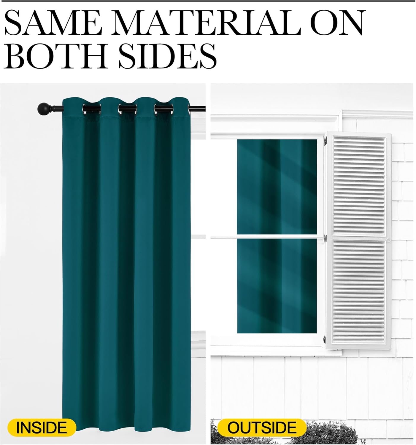 NICETOWN Teal Blackout Curtains 84inch Length 2 Panels Set, Grommet Chic Thermal Insulated Room Darkening Window Treatments for Bedroom/Living Room, W52 x L84