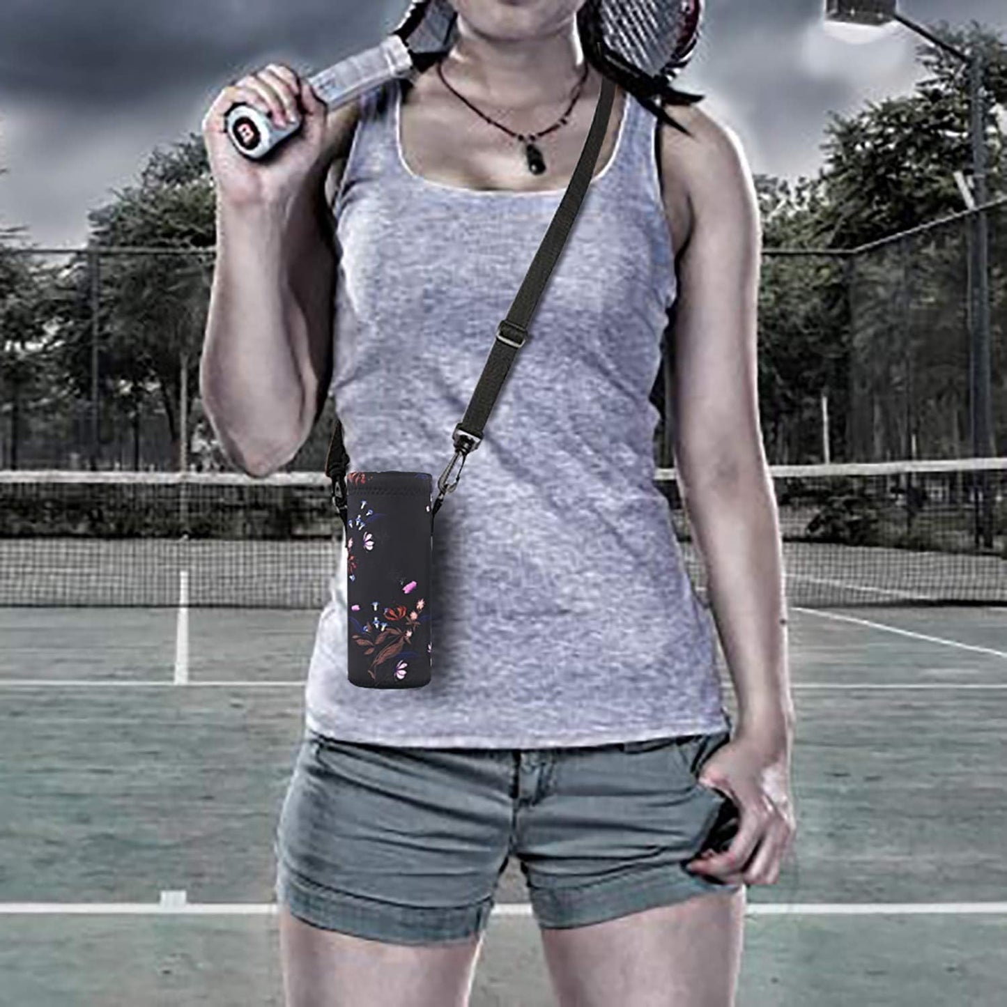 AUPET Water Bottle Bag Carrier,24oz/32oz Insulated Neoprene bottle Sling Holder Case Pouch Cover for 1000ML/750ML Bottles with Shoulder Strap for walking