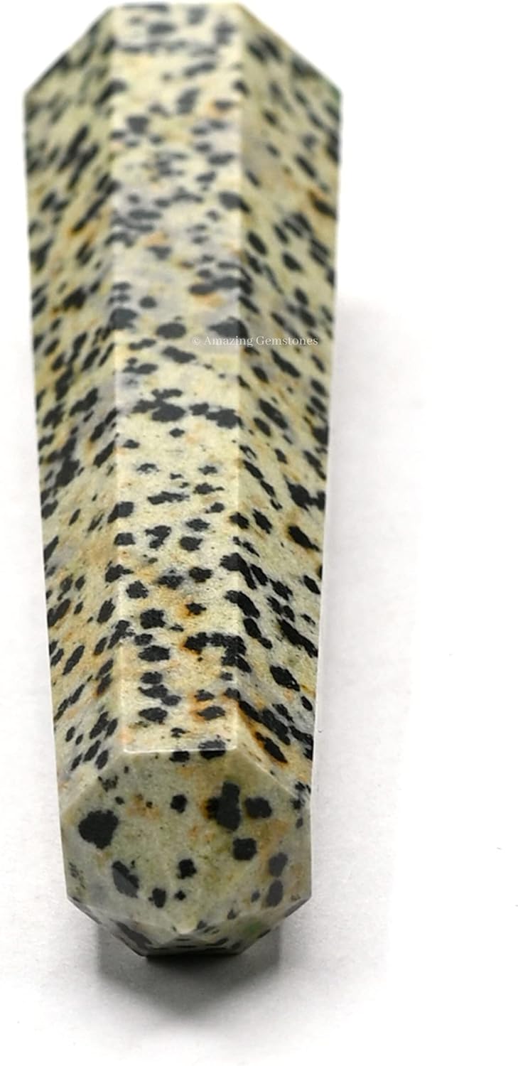 Amazing Gemstone Dalmatian Jasper Crystal Towers - Natural Healing Crystal Point Obelisk for Reiki Healing and Crystal Grid (3 Inch)