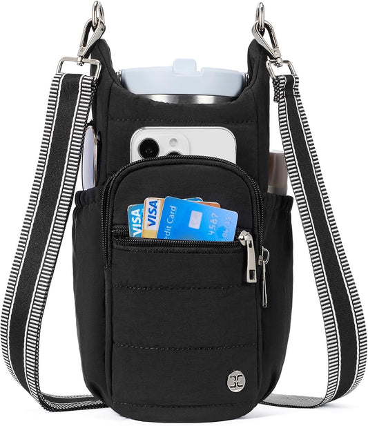 Telena Water Bottle Holder with Strap RFID Crossbody Bags for Women for Walking, Hiking, Cycling