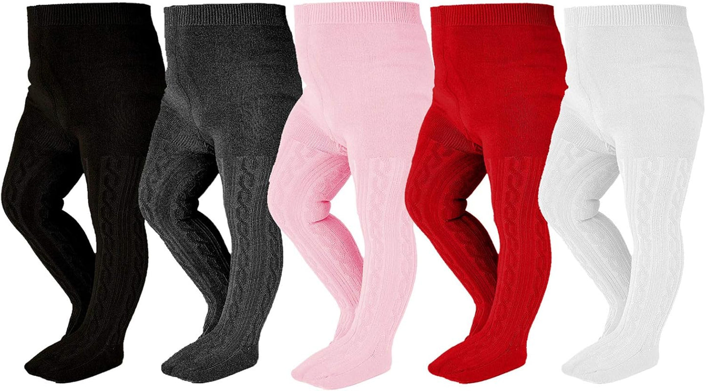 EPEIUS Baby Girl Tights Thick Cable Knit Leggings Stockings Cotton Pantyhose for Newborn Infant Toddler 3/4/5/6 Pack