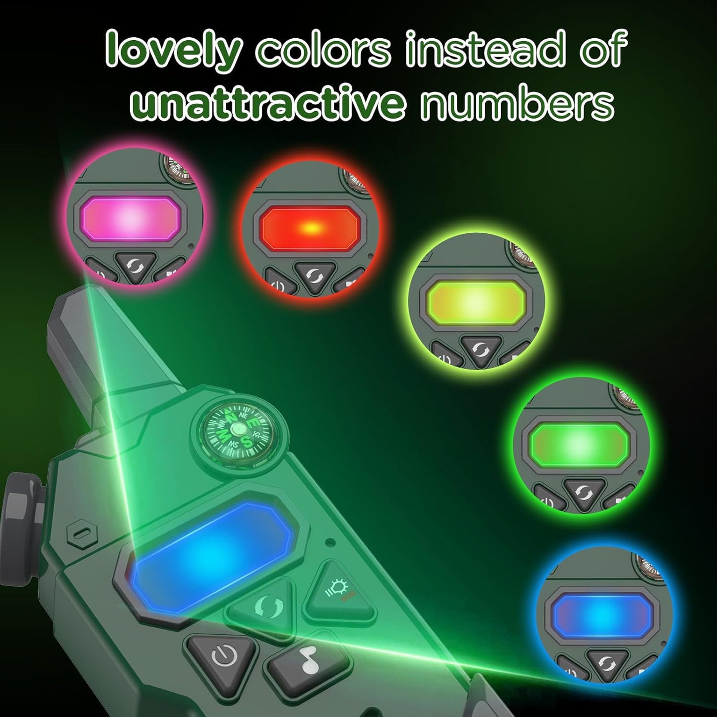 Walkie Talkies for Kids,5 Colourful Channels 2 Way Radio,Compass Flashlight and Magnifying Glass,3 Miles Long Range for Adventure Game,Outside, Camping, Hiking,Toys for 3-12 Year Old Boys Girls