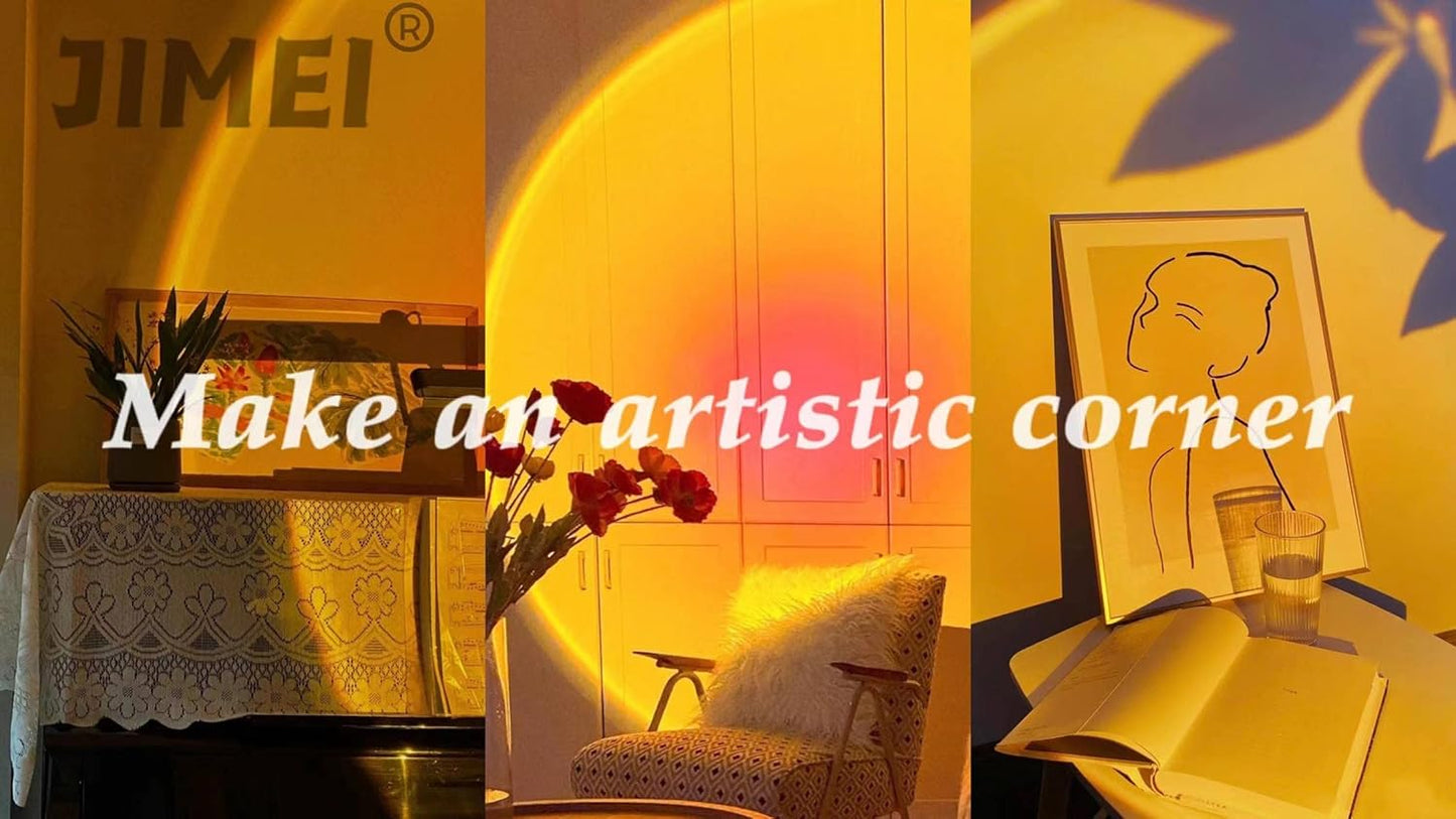 Sunset Lamp Projector Led Lights for Bedroom Night Light RGB Lights Sun Sunlight Sunrise Lamp 10w 360° Rotation Mood Lighting Home/Room Decor Christmas Gifts for Women,Triangle Multicolor