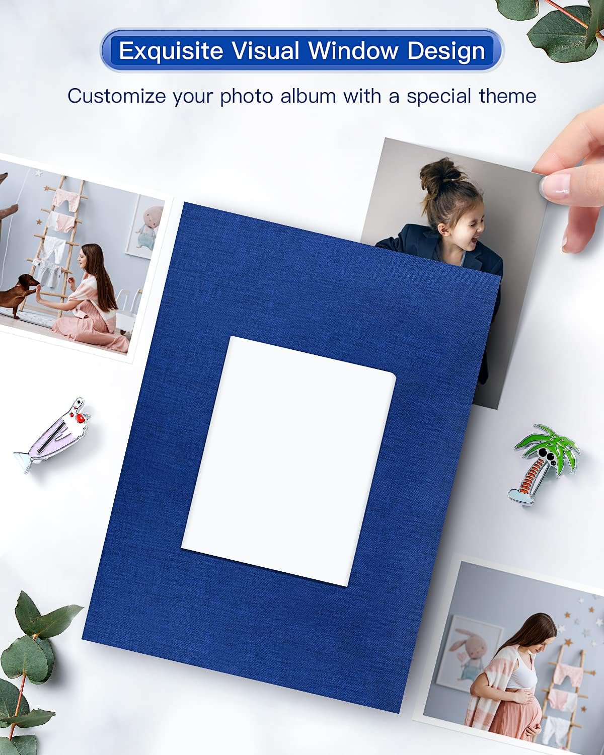 popotop Photo Album 4x6-100 Photos Photo Books with 100 Vertical Pockets,Linen Cover Albums for Family Wedding Anniversary Baby Vacation Pictures