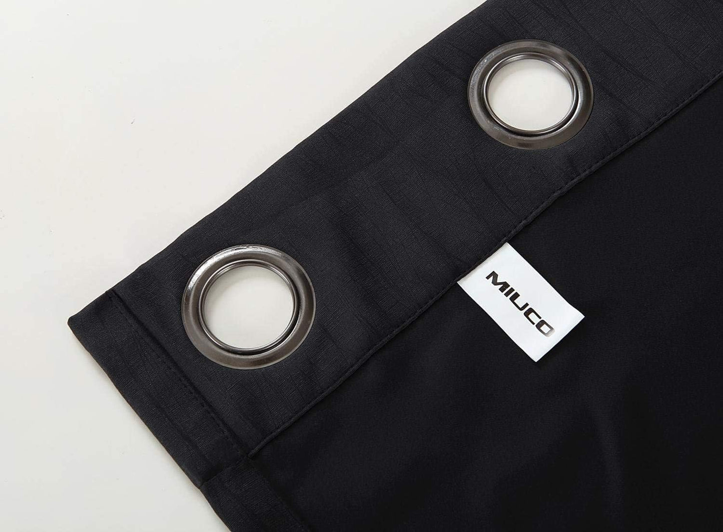 MIUCO Room Darkening Texture Look Blackout Curtain Panels for Office Set of 2 52x95 Inch Long Black