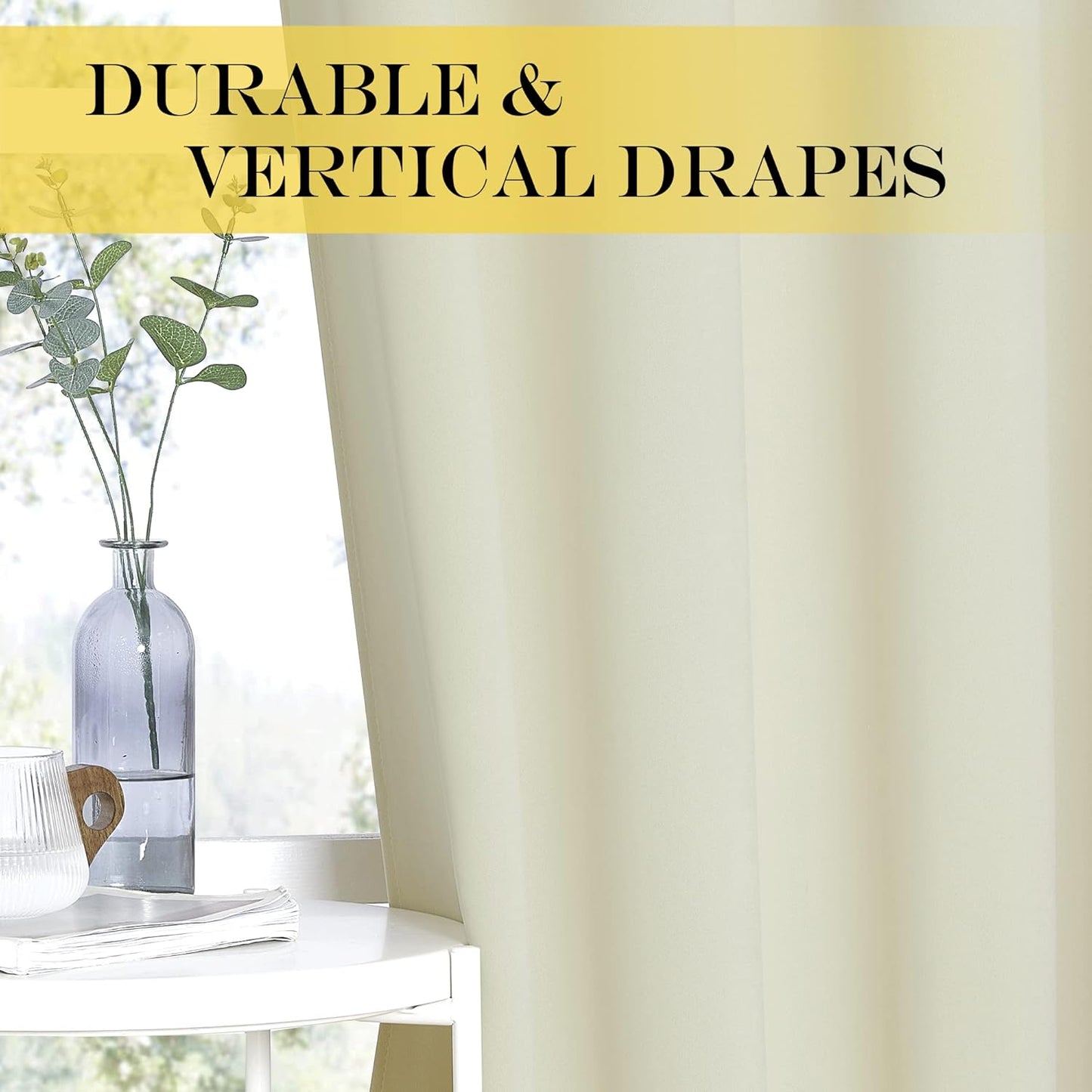 NICETOWN Room Darkening Beige Curtains for Doorway 78" L, Grommet Light Blocking Window Treatments Blackout Privacy Drapes for Living Room/Kids Room, 2 Panels, W52 x L78