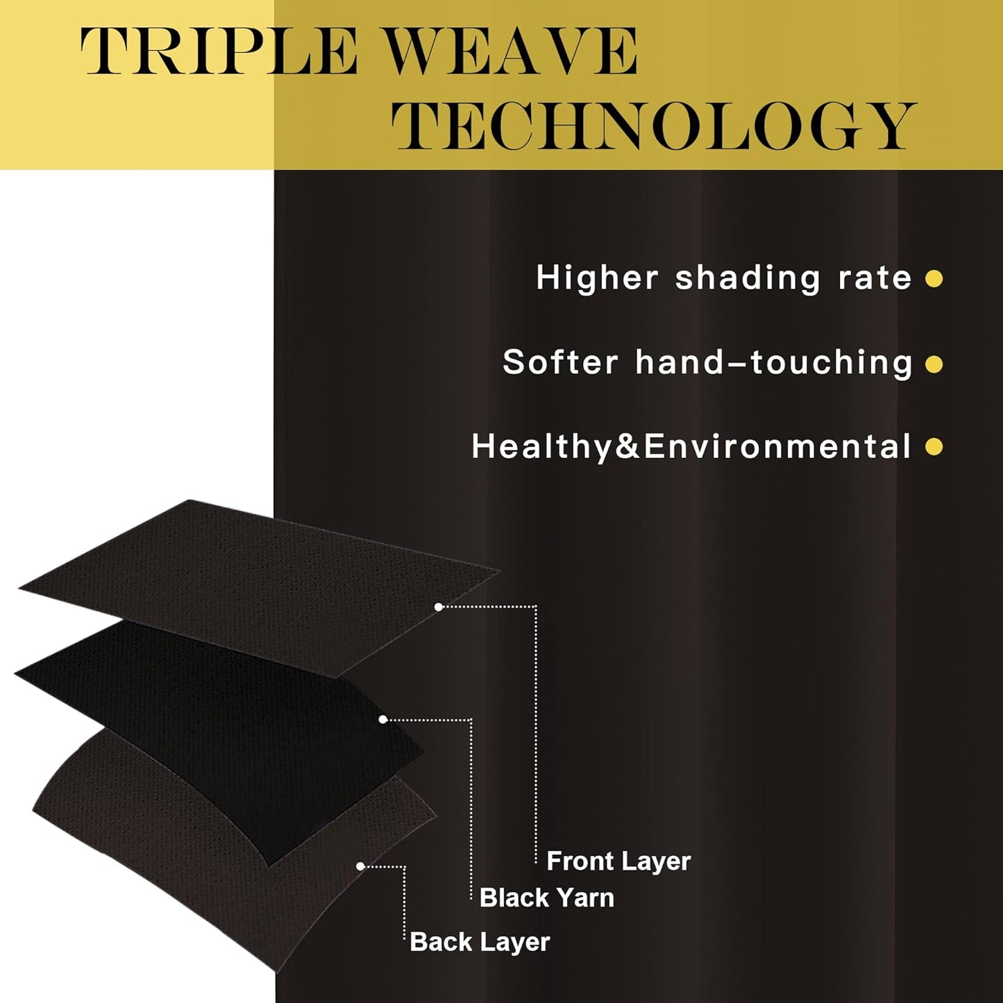 NICETOWN Room Darkening Curtains for Nursery, Grommet Thermal Insulated Light Blocking Window Treatments Sound Reducing for Bedroom, W37 x L72, 2 Panels, Toffee Brown