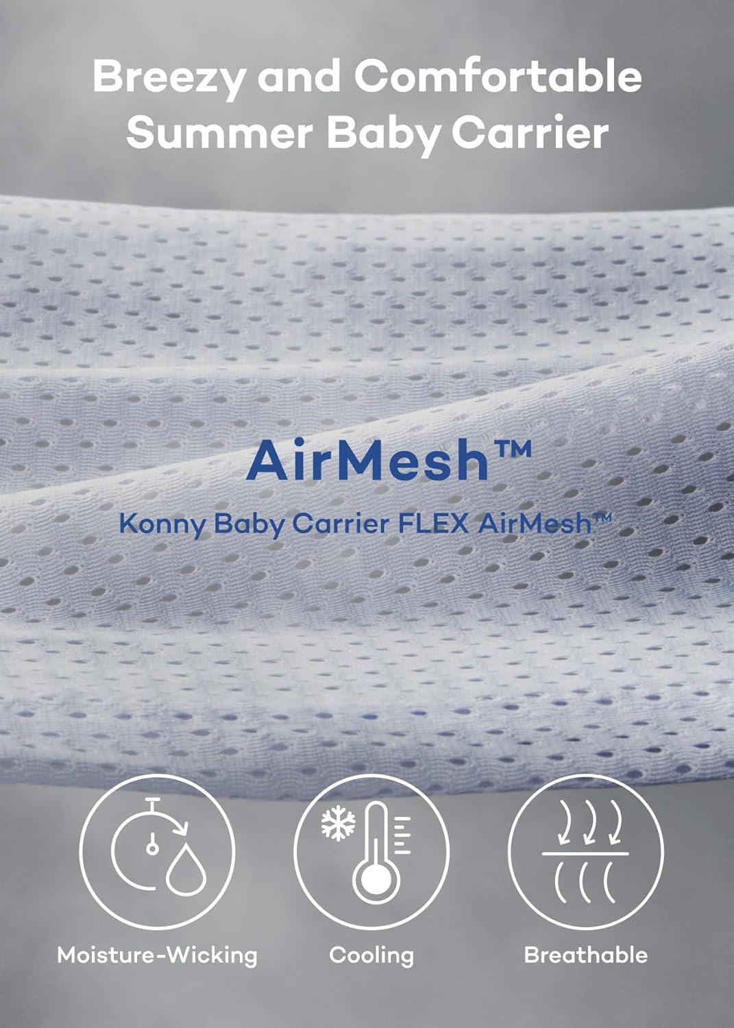 Konny Baby Carrier Flex AirMesh with Head Support- Adjustable, Easy to Wear Baby Wrap Sling, Perfect for Newborn Babies Essentials up to 44 lbs (M-4XL) -Wood Rose