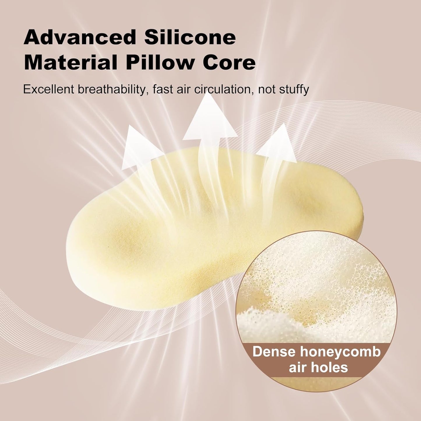 Reidio 1pc Toddler Silicone Pillow Breathable Toddler Pillow with Removable Cotton Pillowcase Kids Pillows for Sleeping Machine Washable (Rose, H1)