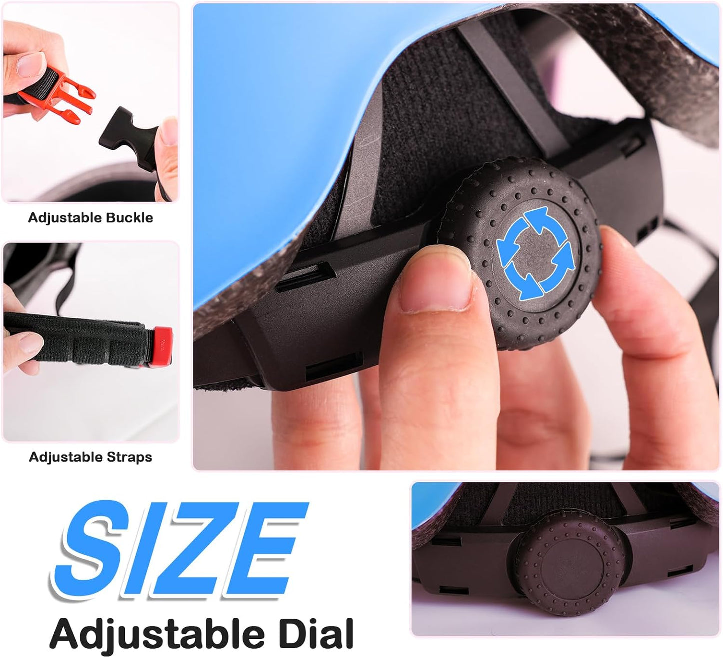 Adjustable Kids Bike Helmet with Knee Pads Elbow Pads Wrist Guards for Age 3-5-8-14+ Youth/Teens,Ventilation Multi-Sport Scooter Roller Skate Rollerblading Skateboarding Climbing Cycling