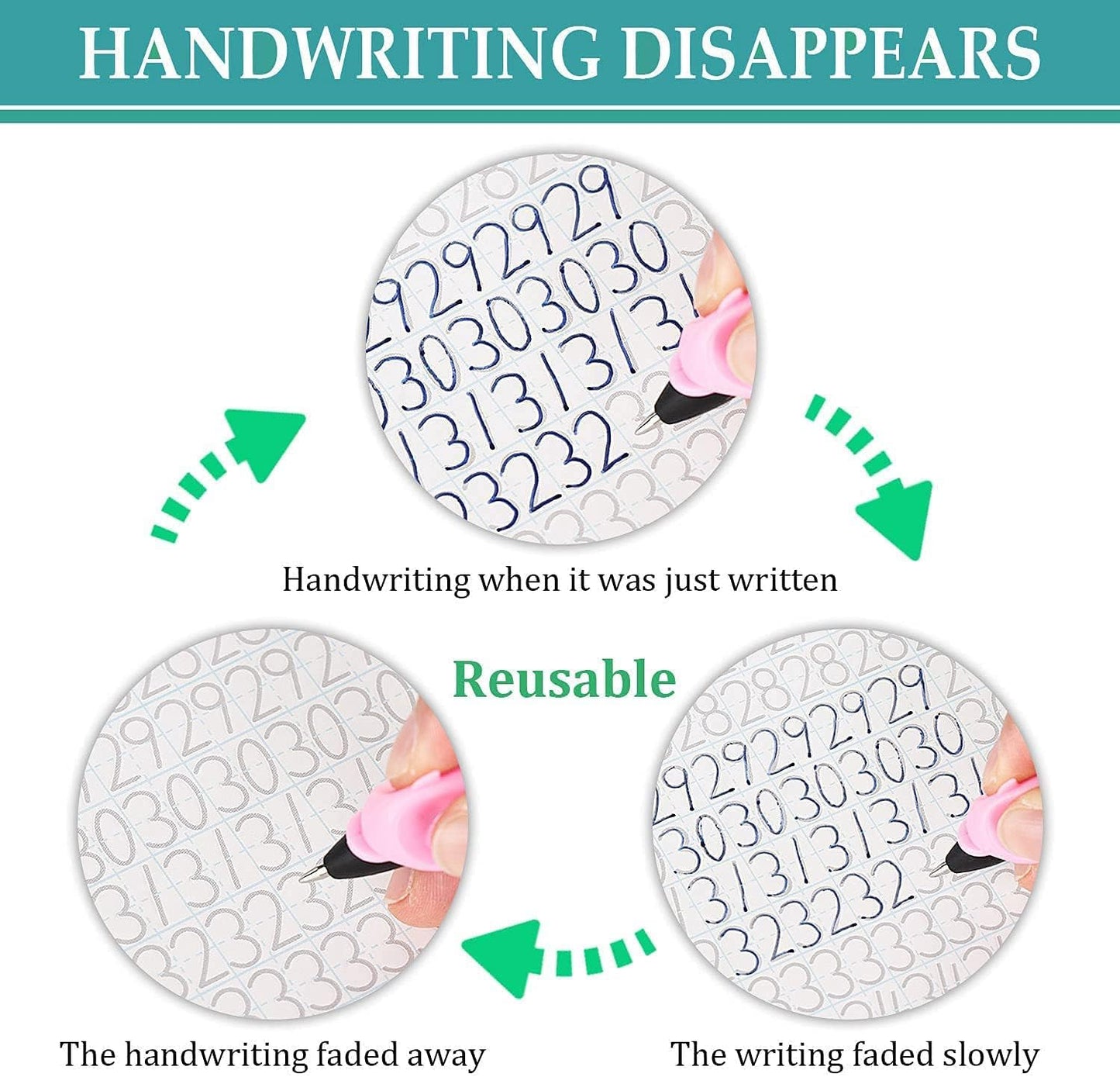 20Pcs Magical Pen Refills for Monking Reusable Magic Practice Copybook,Drawing Pen of Invisible Ink, (20 pcs Blue Refills +2 Pens)