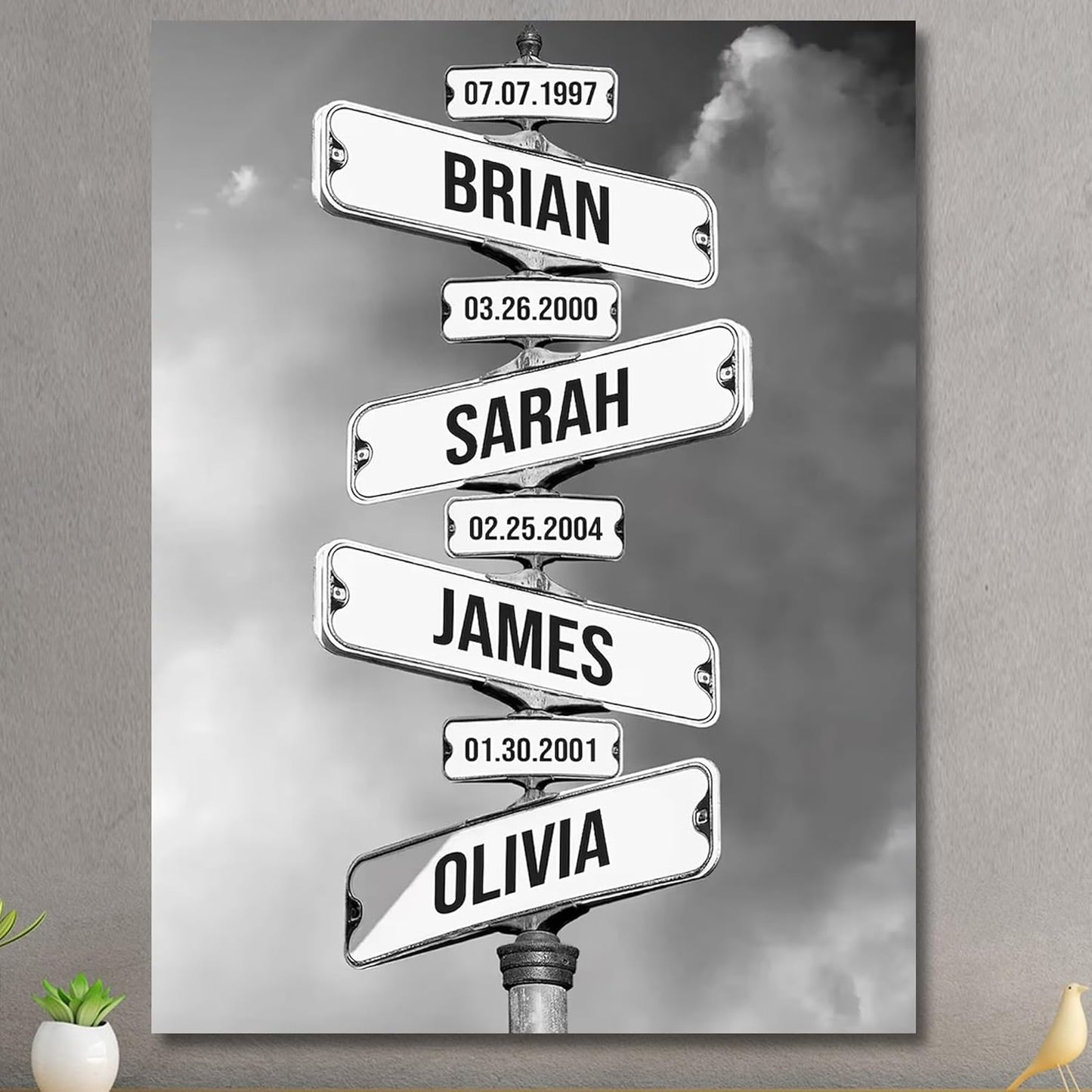 Personalized Father's Day Family Names Street Custom Multi-Name Date of Birth Vintage Street Sign Happy Fathers Day Poster Canvas Wall Art Best Gifts for Dad Husband from Daughter Son Wife Kids #20