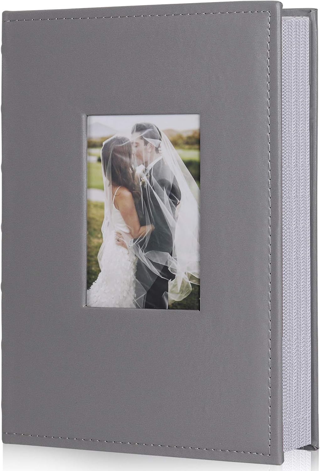 RECUTMS Photo Albums for 4x6 Photos Holds 300, 3 Per Pages Photo Picture Album PU Leather Cover, Horizontal Photos Record Family Wedding Anniversary Baby Holiday Album(Grey)