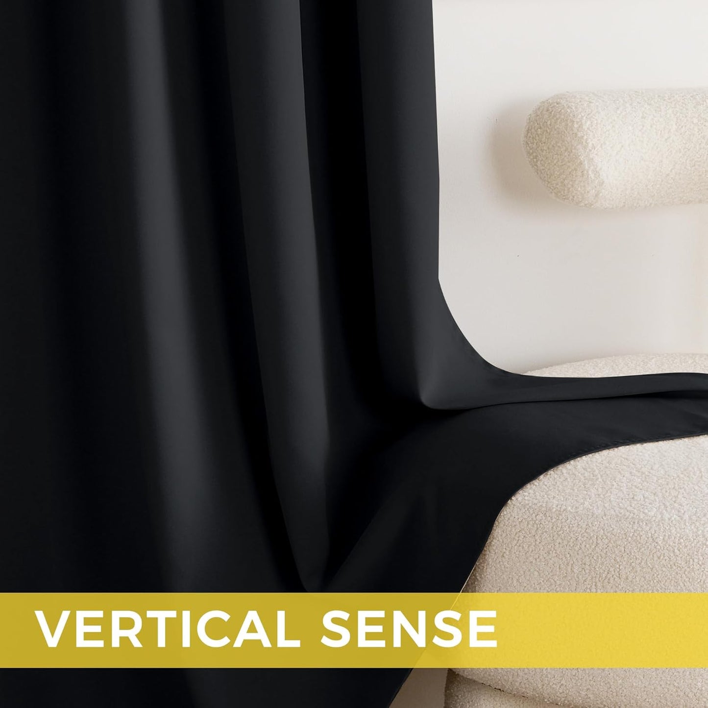 NICETOWN 72 inch Curtains Light Reducing Grommet Drapes, Black Blackout Shades Thermal Insulated for Living Room, Bedroom, Nursery, Closet, Patio - Heavy Duty, 2 Panels, W52 x L72